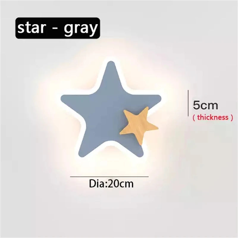 lampe murale moderne applique étoile lune fusée bleu noir adhésive led chambre enfant salle