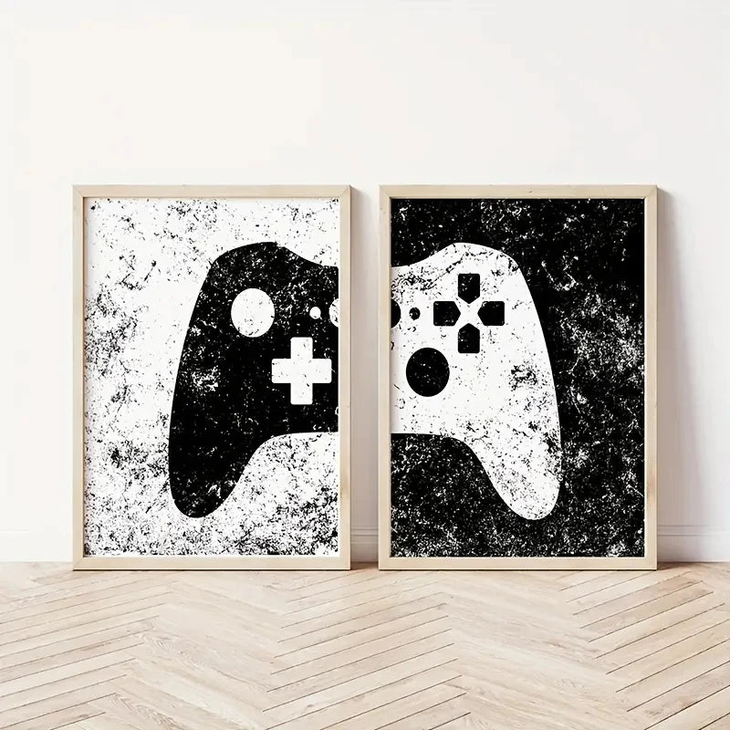 affiche moderne minimaliste noir blanc bleu grunge contrastée toile sans cadre chambre living room
