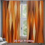 rideau imprimé géométrique orange marron salon moderne triangles opaques