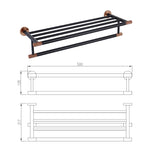 ensemble accessoires salle bain mural métal noir cuivre porte serviette savon distributeur moderne