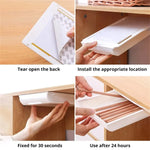 boîte rangement tiroir adhésif blanc moderne pratique papier objets sous plat lisse