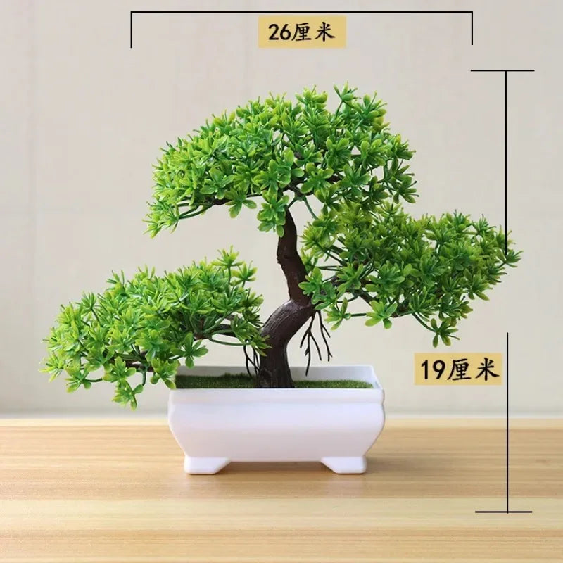 petit arbre bonsaï artificiel résine vert clair décoration table intérieur jardin maison classique