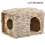abri animal tressé naturel hamster lapin beige rustique soft bed house