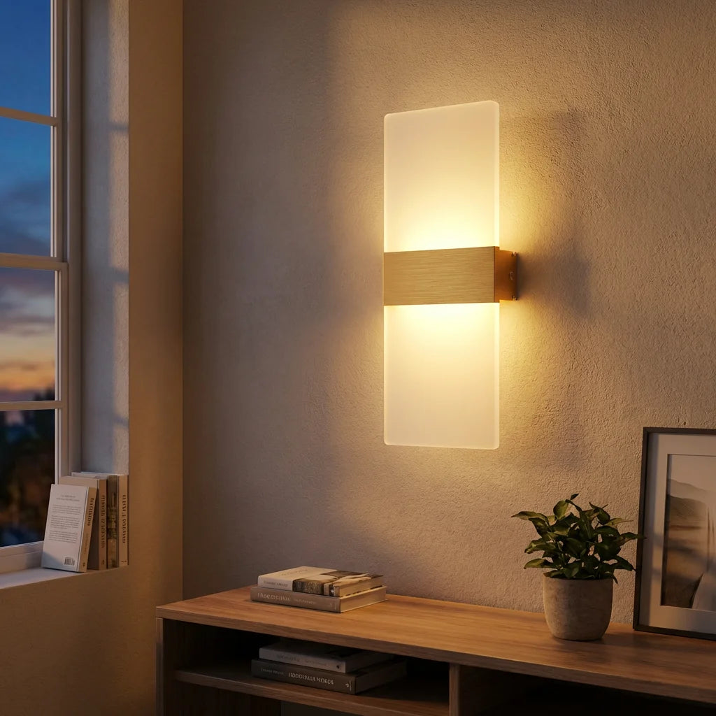 applique murale moderne blanc translucide doré texture métallique 28cm led chambre couloir entrée