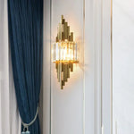 applique murale moderne or transparent led verrous vertical chambre salon