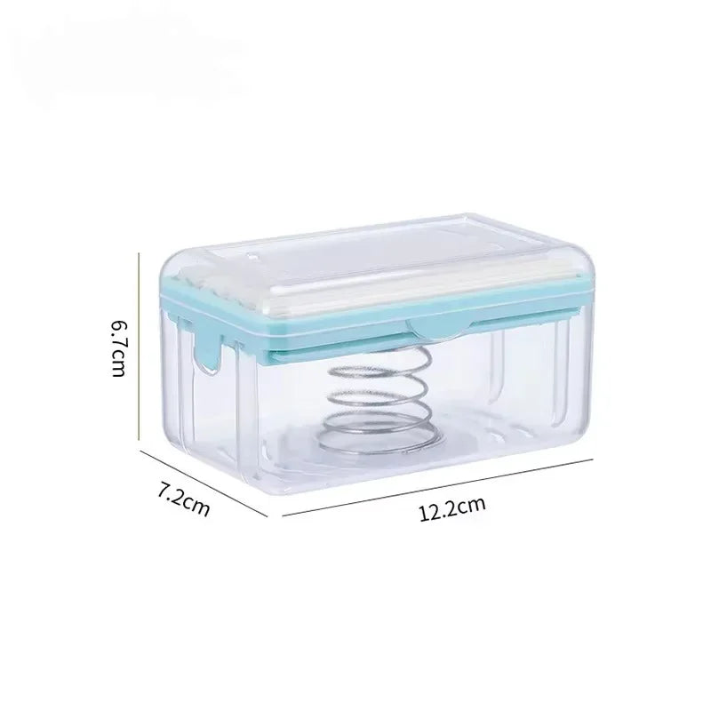 boîte savon moderne transparente bleu clair pratique multifonctionnelle compartiments internes durable facile nettoyer