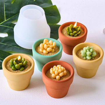 moules silicone bougies forme cactus succulentes pots fleurs décoration intérieure rustic bohème nature morte