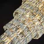 lustre cristal géométrique doré transparent moderne ampoules led semi encastré chambre salon
