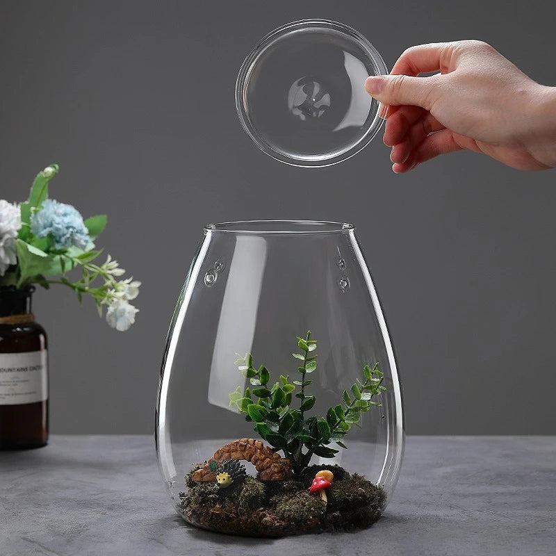 terrarium verre transparent plantes artificielles décoration miniature intérieur moderne décoratif