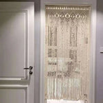 rideau macramé boho chic beige motifs géométriques 100x200cm opacité tissu coton polyester decoration interieur