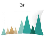 coussin lombaire jaune noir blanc bleu gris vert marron zigzag triangles moderne 30x50cm polyester