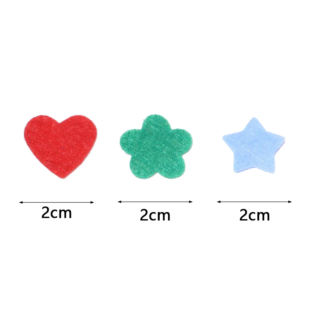 confettis feutre étoiles cœurs fleurs multicolores decoration enfant jouets maison 2cm 200pieces