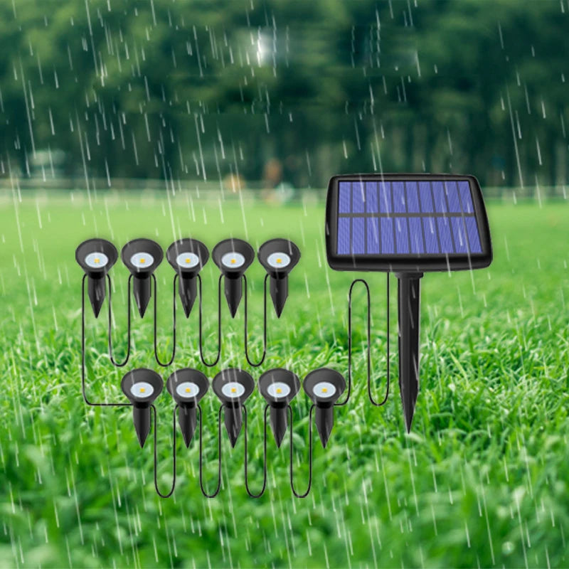 éclairage solaire extérieur moderne 12 piquets lumineux noir ip65 led contemporain
