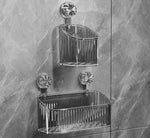 panier rangement mural transparent rayures moderne fixation suction cosmétiques flacons toilette