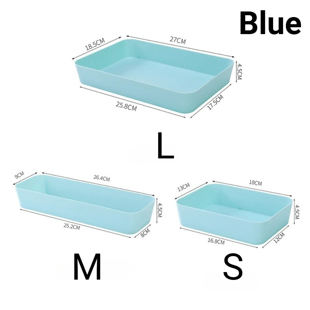 boîtes rangement réutilisables plastique moderne rose bleu blanc minimalistes multifonctionnelles cosmétiques cuillères fourchettes assiettes