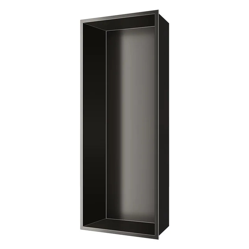 niche murale acier inoxydable gris moderne étagère rangement cosmétiques décoration statuaire vase