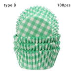 moules cupcakes plastique vert blanc rouge bleu rayures carreaux pois étoiles kiss 100 pièces