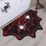 tapis noir blanc toile d'araignée halloween polyester antidérapant absorbant intérieur extérieur