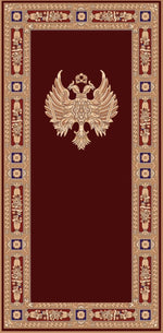 tapis noir rouge ornamental oiseau croix géométrique polyester caoutchouc maisonFRINGES