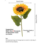 bouquet fleurs artificielles tournesol jaune feuilles vertes deco moderne exterieur intérieur fête anniversaire mariage