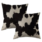 housses coussins carrés motif tacheté noir blanc rustique fixation 45x45cm 50x50cm