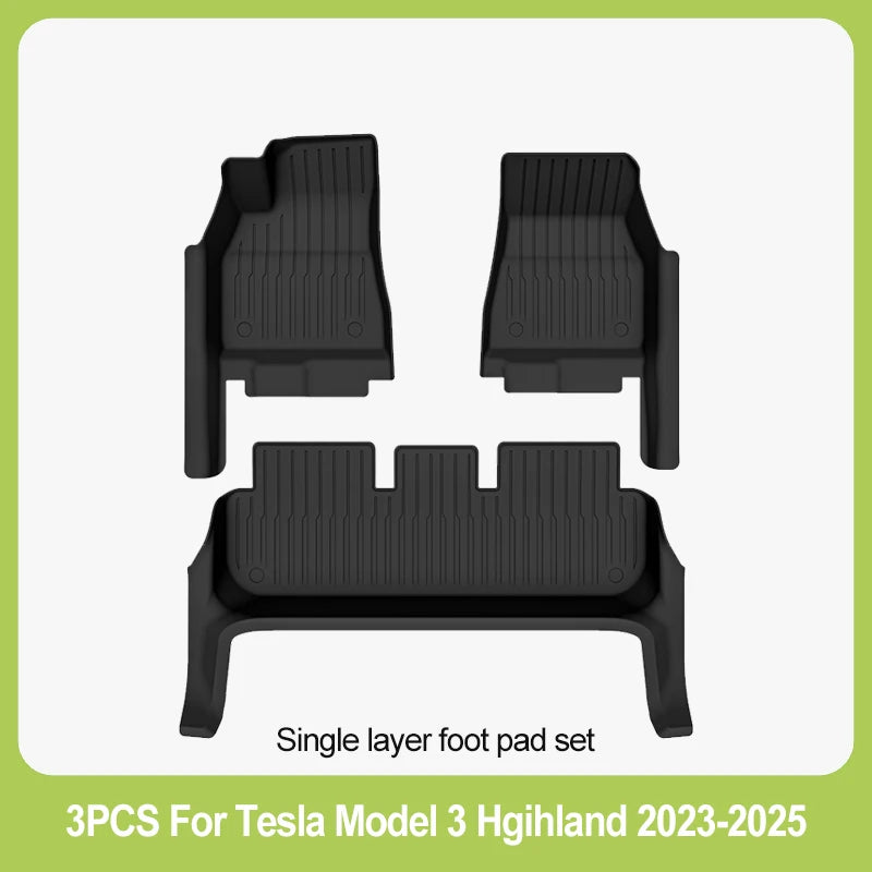 tapis sol voiture tesla model noir rayures horizontales moderne clips protection pieds
