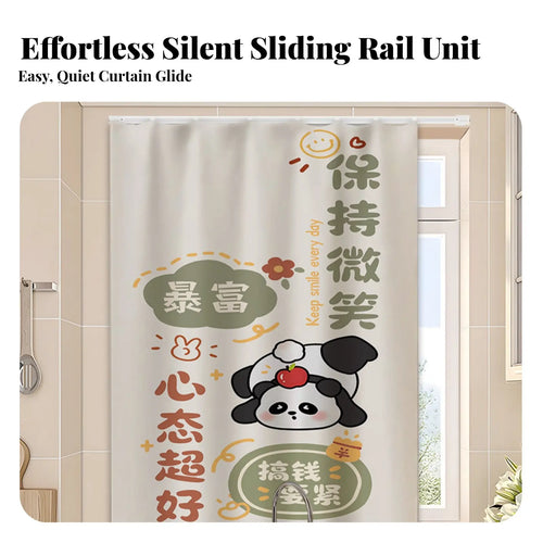 Rideau occultant avec rail coulissant push-pull en couleur blanche