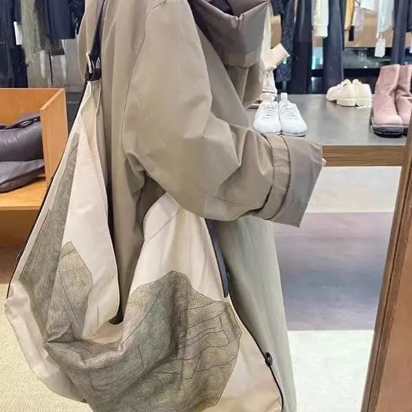 sac rangement polyester zippé main contemporain beige gris clair amovible respectueux environnement