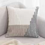 coussin moderne couverture 45x45cm gris blanc motif géométrique circulaire lavable décoration canapé nordique