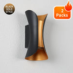 applique murale led aluminium noir or moderne jardin veranda interieur