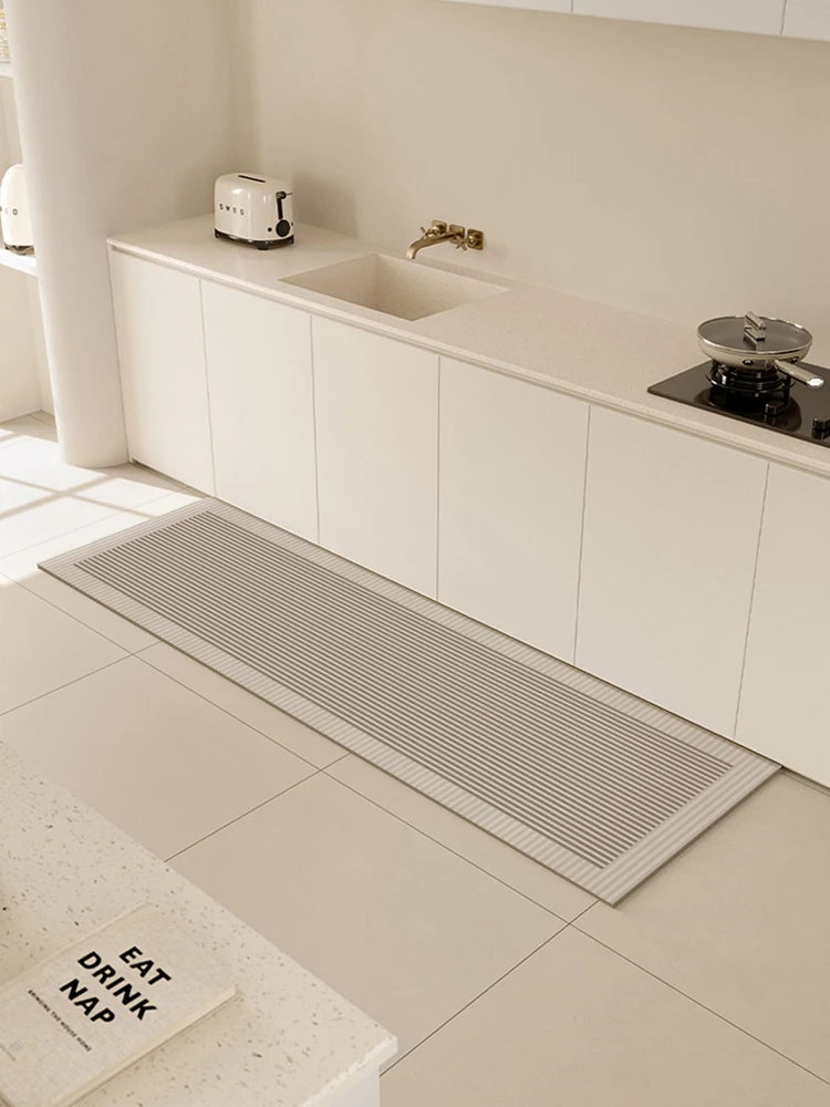 tapis sol moderne minimaliste beige marron rose gris carreaux géométriques antidérapant absorbant eau huile