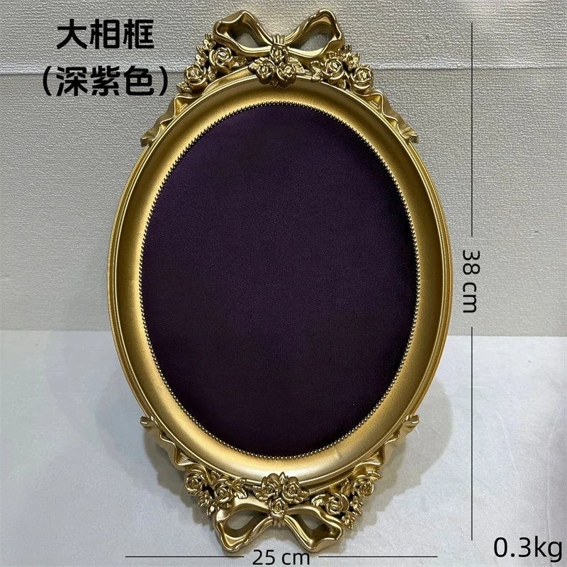 plateau présentation bijoux forme cadre photo doré velours couleur
