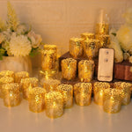 bougies led sans flamme décoration mariage élégantes motifs floraux blanc doré adhésives festivals fêtes