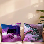 taie d'oreiller moderne motif abstrait noir violet rose bleu polyester coton décoratif canapé salon