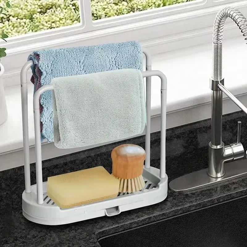 porte serviettes cuisine blanc moderne serviette gants vaisselle grille rangement évier