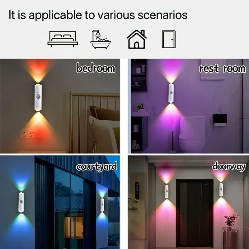 lampe murale rechargeable led détecteur mouvement réglable moderne clips marron clair aspect bois naturel