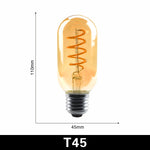 ampoules filament spirale dorée retro or noir opalescent e27 2200k 22w 20000h
