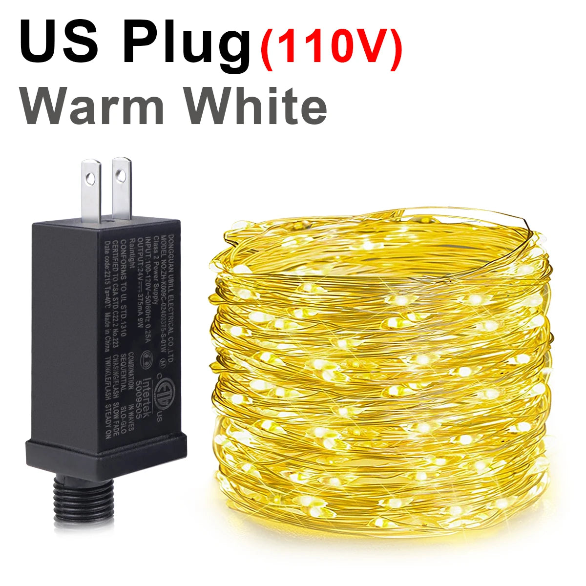 guirlande lumineuse fil cuivre led blanc chaud moderne imperméable 24v 10m 100m decorationextérieur