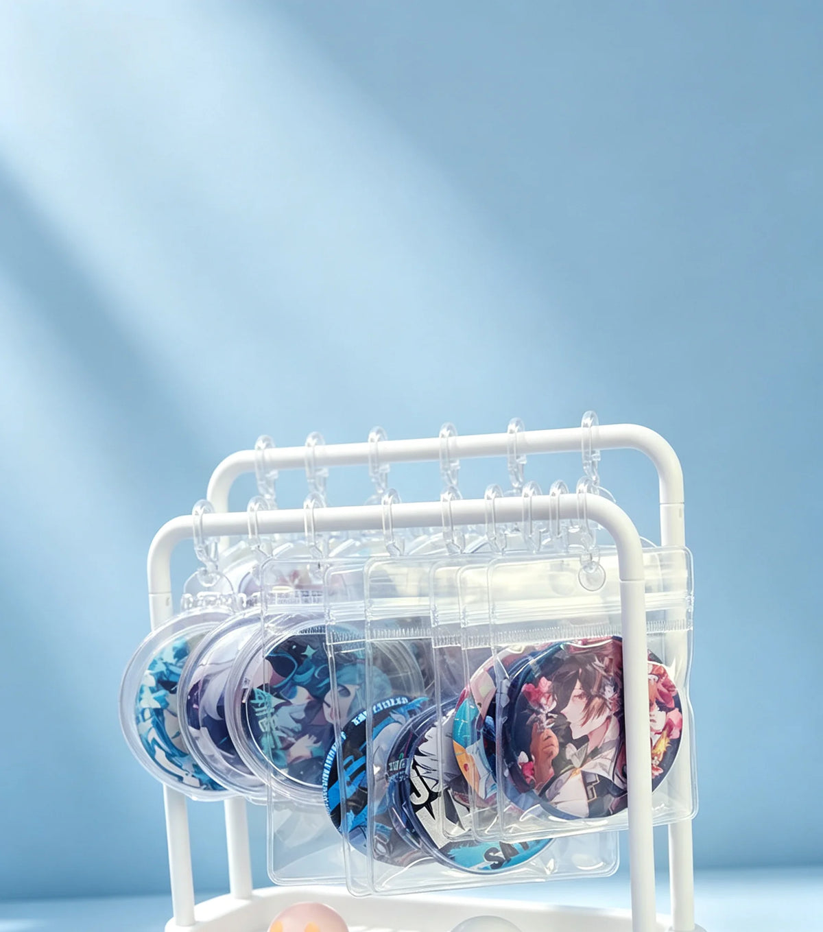 porte disques blanc transparent moderne figurines oiseau rose panda blanc