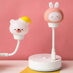veilleuses nuit animées ours lapin télécommande usb blanc rose moderne enfants chambre