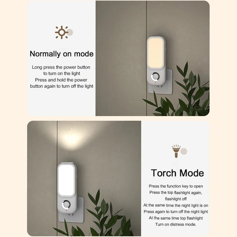 veilleuse nuit sans fil induction lumière blanche moderne adhésif tactile flash torch charge urgence