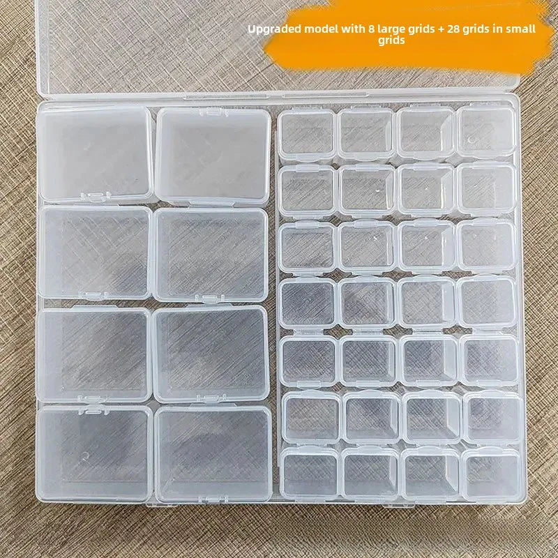 boîte rangement bijoux transparent grands compartiments 28 petits compartiments clips