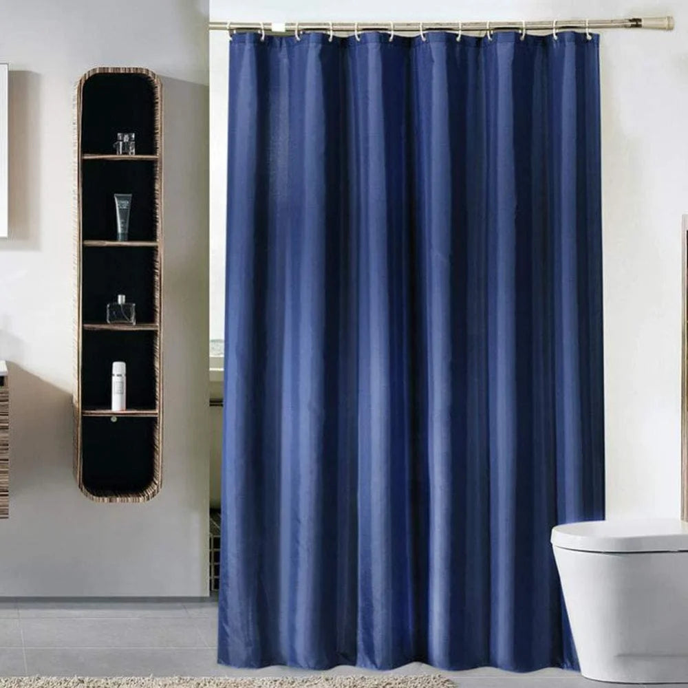 rideau douche moderne polyester opaque plis verticaux gris marron bleu blanc tringle rideau