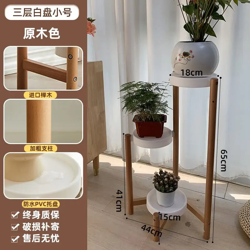 présentoir plantes bois moderne multi niveaux blanc gris boises pots fleursintérieur