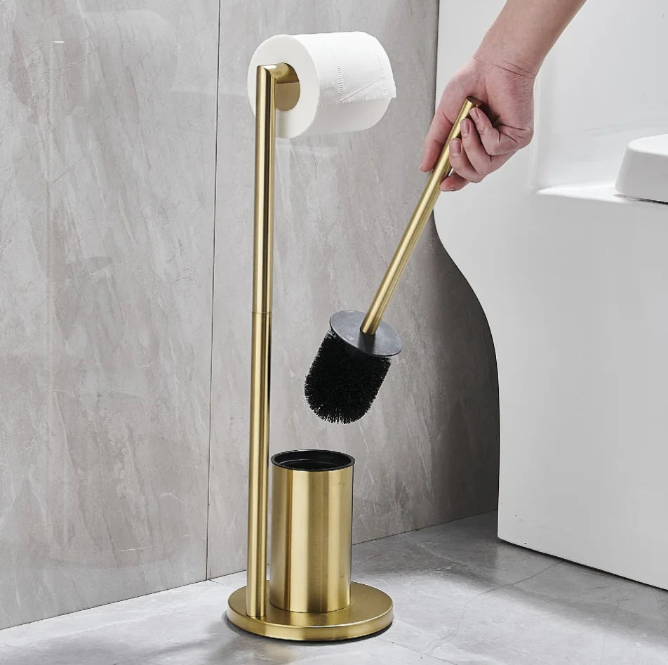 support papier toilette moderne brosse inoxydable noir or argent durable