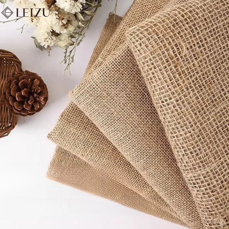 tissu jute beige clair rustique tissé poncé bricolage décoration festive naturelle opaques matériaux