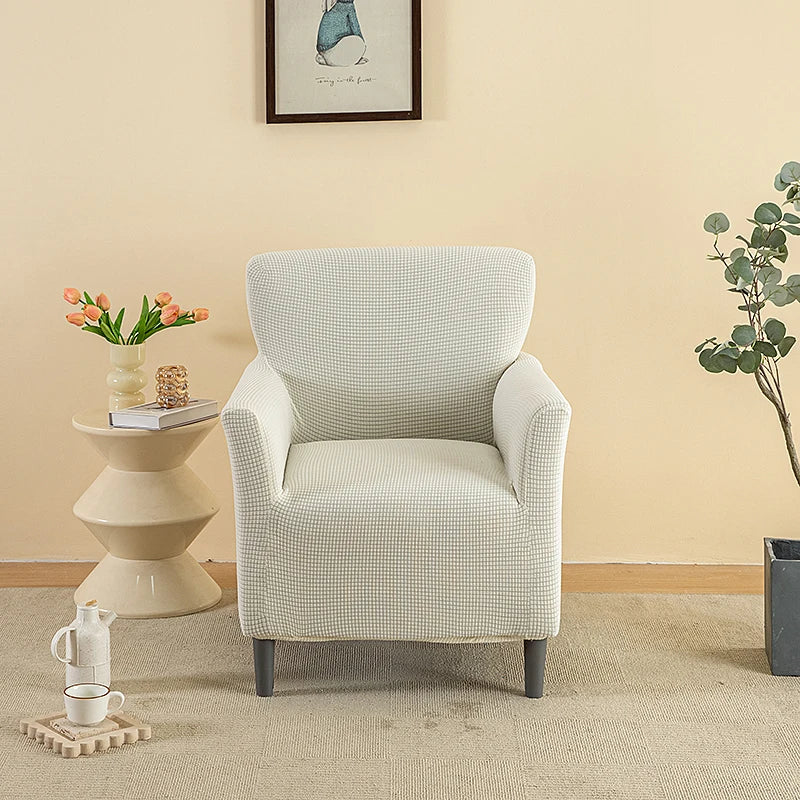 housse fauteuil vert moderne tissu jacquard polyester antidérapante imperméable intérieur extérieur