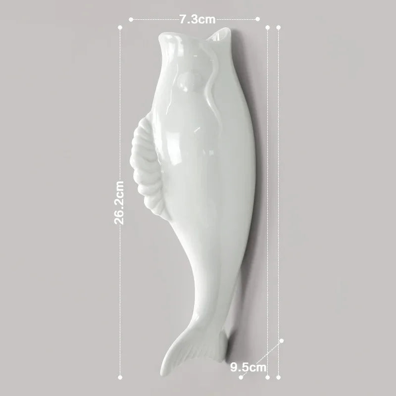 décoration murale coquillages étoiles mer vase suspendu thème nautique moderne blanc orange rouge bleu