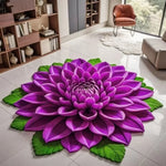 tapis fleurs roses daim antidérapant moderne bleu violet jaune chambre