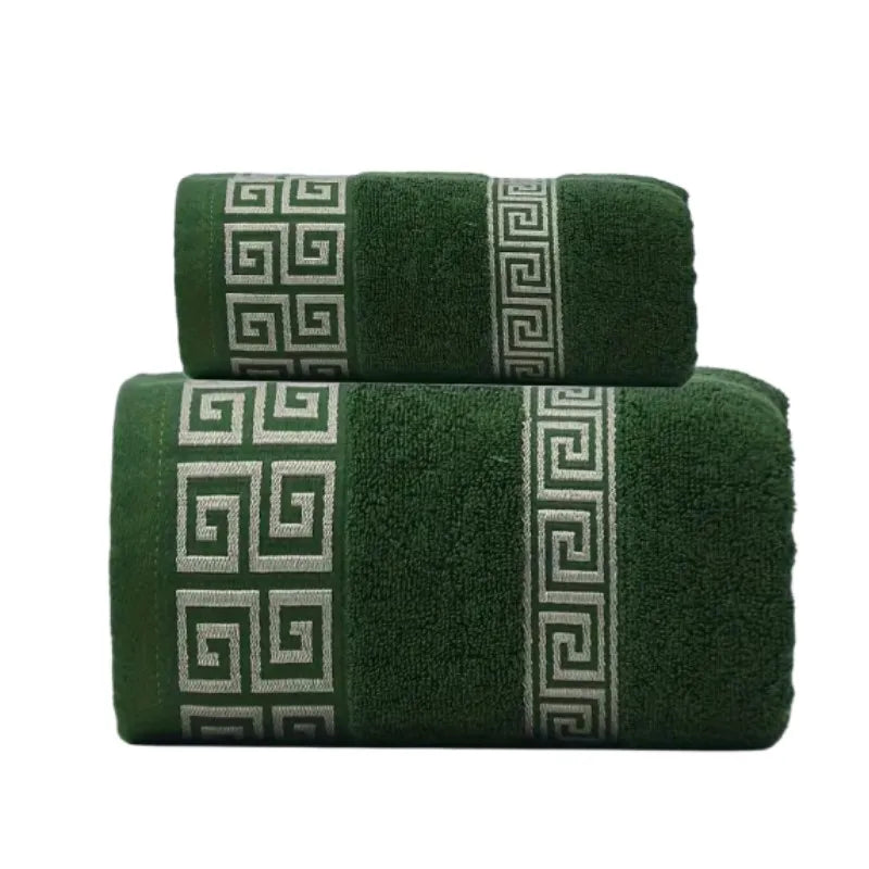 serviettes bain coton noël motif géométrique noir gris vert bleu marron blanc classiquespaque